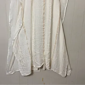 Lovestitch White Striped Kimono Cover Up S/M Boho Beach Caftan Tassel Tie thumbnail 7