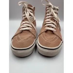 Vans Sk8-Hi Sneakers Pink Suede Canvas High Top Shoes Women Skater Retro 8.5 US thumbnail 4