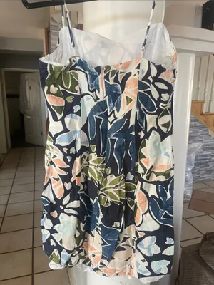 The Impeccable Pig Navy Floral tropical Slip Mini Dress thumbnail 4