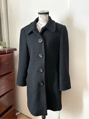 Mixit Black Textured Single-Breasted Pea Coat thumbnail 2