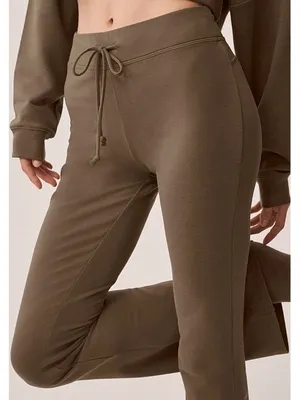 Alo Sway Bootcut Sweatpants Olive Tree High-Rise Waist Army Brown Flare Sweats M thumbnail 3