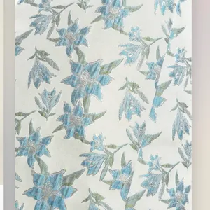 NWT Lulus Versailles Vibes Blue Jacquard Open Back Metallic Midi‎ Dress LARGE thumbnail 6