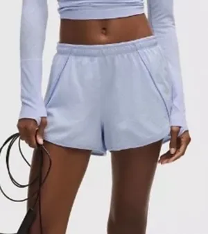 Lululemon Swiftly Mid‎ Rise Shorts Serene Blue Pastel Athletic Lined Size 14 NWT thumbnail 1