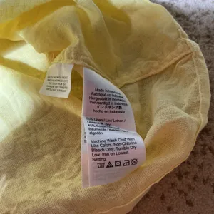 J.Crew Linen‎ Blend Sustainable Shirt Womens 14 Yellow Coastal Utility CA600 Top thumbnail 5