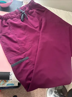 Ladies Burgundy Scrub Pants Sz S by Scrubstar thumbnail 4