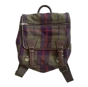 GAP Wool Blend Double Flap Plaid Backpack thumbnail 1