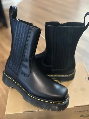 DR MARTENS Amaayah LO black leather zippered boots shoes women’s 7 new thumbnail 1