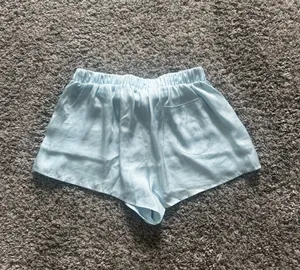 For Love & Lemons Light Blue Satin Pajama- Button-Front Top & Shorts thumbnail 9