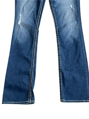 Big Star Low Rise Bootcut Blue Jeans Women’s Size 28L Embroidered Pockets thumbnail 5