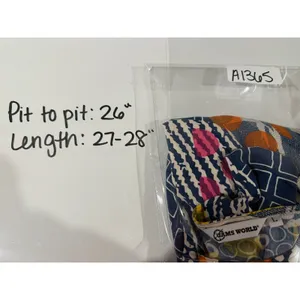 Jams World Top Women Sz L Patchwork Floral Abstract Colorful Artsy Hawaii USA‎ thumbnail 6