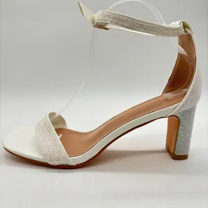 Allegra K Heels Womens 9‎ Cream Glitter Ankle Strap Heels Party Dress Shoes thumbnail 2
