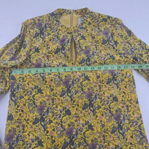 Madewell x Karen Walker Floral Print Dress Mock‎ Neck Long Sleeve Yellow Size 2 thumbnail 9