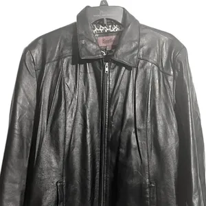 Vintage Leather Jacket Excelled Collection 1X Plus Size Black Zip Up Coat thumbnail 7