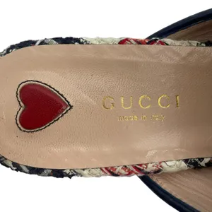Gucci Princetown Tweed Mules Horsebit Gardenia Ink Blue Size 36.5 thumbnail 12