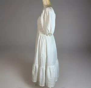 The A&F Emerson Linen-Blend Puff Sleeve Midi Dress size M thumbnail 8