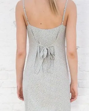 RARE Brandy Melville Blue Yellow Ditsy Floral Dress Slip Dress Tie Back S M thumbnail 2