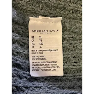 American Eagle Outfitters Sweater Womens XL Gray Waffle Knit Mock Neck Pullover thumbnail 8