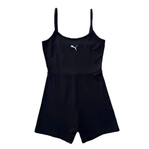 Puma Black Evide Unitard Graphic Bodysuit Romper Tank Top Shorts thumbnail 2