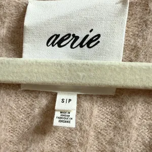 Aerie‎ Small Light Pink Long Sleeve Oversized Ribbed Fuzzy Soft Womens Sweater thumbnail 3