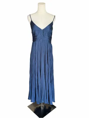 ASTR The Label - NWT Maeve Pleated Midi Dress Slate Blue Sz L thumbnail 3