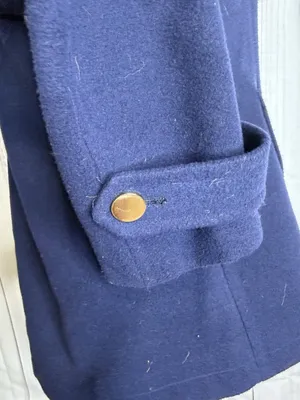 Crown & Ivy Double Breasted Navy Blue Pea Coat Pockets Women’s Sz M thumbnail 6