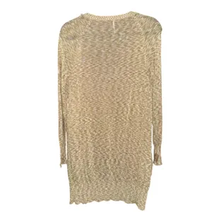 Free People Sheer Longline Space Dye Cardigan Size Medium Green Yellow Beige thumbnail 2