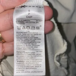 Gap Ivory Hooded Sweatshirt Small Lace Up‎ Side Hoodie Soft Cozy Pullover thumbnail 7