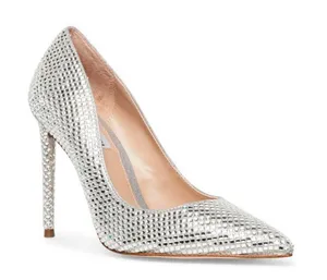 Steve Madden Silver Vivie Rhinestones Heels Pumps thumbnail 3