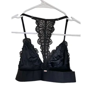 Victoria’s Secret Womens Bralette Bra Black Lace Triangle Logo Pullover Sz Small thumbnail 4