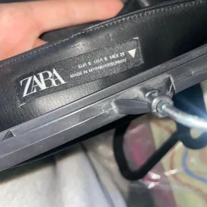 ZARA Faux Leather Skort in Black thumbnail 3
