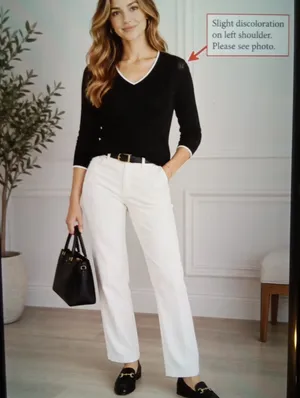 Lauren Ralph Lauren Vintage V Neck Ribbed Knit Preppy Old Money Womens M thumbnail 8