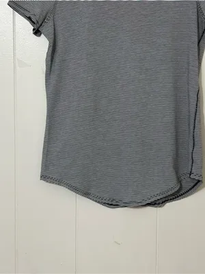 Lululemon Love Crew T-Shirt Black White Stripe Pima Cotton Size 4 thumbnail 5