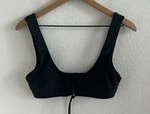 Aerie Black Padded Bikini Top Scoop Style Swim Separate Large thumbnail 1
