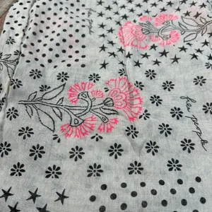 Free People Mixed Print Gauze Hobo Bag Tote Bag Pink Floral Stars Polka Dot Boho thumbnail 5