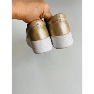 Woolworths Womens‎ Sz 5.5 Gold Platform Slip On Sneakers Shoes thumbnail 4