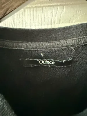 Quince Organic Cotton Heavyweight Crewneck Sweatshirt in Black thumbnail 4