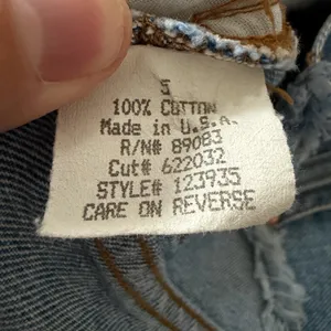 RARE Style VINTAGE Lei High Waisted Frayed Cotton Denim Shorts size 5 (28) thumbnail 6