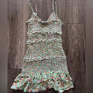 Olivaceous Floral Ruffle Mini Dress S thumbnail 5