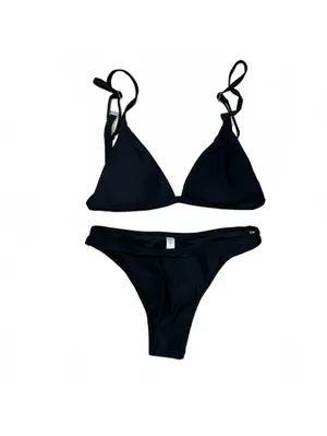 OMKAGI Black Triangle Bikini Set Swimwear Size S NWT thumbnail 2