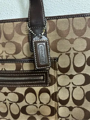 Coach Signature Canvas Tote Bag in Brown thumbnail 3