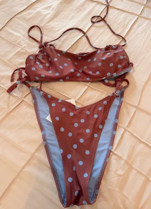 Aerie Polka Black Dot Bikini thumbnail 1