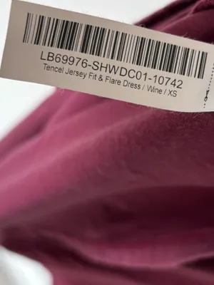 Quince Tencel Jersey Fit & Flare Dress Wine Burgundy Sleeveless Midi Scoop Neck thumbnail 8