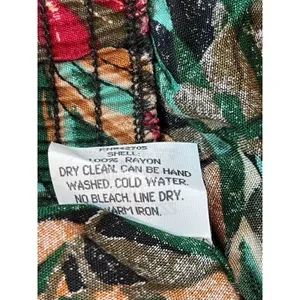 Sag Harbor Red Tropical Floral Pleated Elastic Waist Midi Skirt M 90s Office thumbnail 8