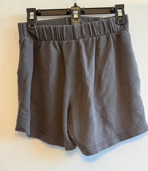Aerie Womens‎ Fleece Lounge Shorts Charcoal Gray Elastic Waist High Rise 2831 thumbnail 1