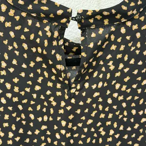 Ott Black Tiered Long Sleeve Blouse – Smudge Dot Print – Size Small thumbnail 6