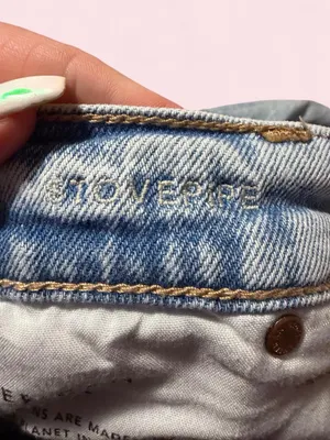 American Eagle Outfitters Light Blue Distressed Wide Leg stove pipe Jeans thumbnail 5