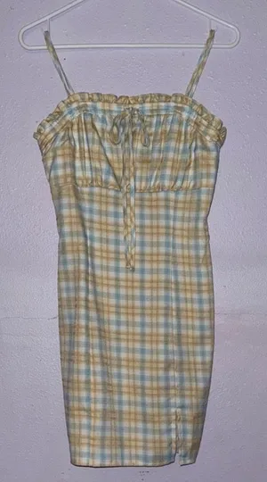 Papaya Pastel Plaid Sleeveless Mini Dress thumbnail 1