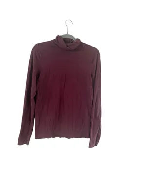 Women's J.Crew Long Sleeve Turtleneck Tee Burgundy Size M thumbnail 8