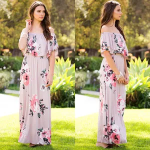 IVORY // Double Ruffle Off Shoulder Maxi Size M thumbnail 2