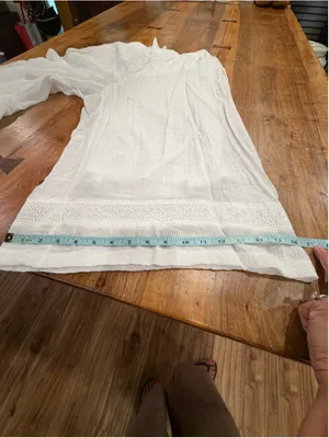 New Directions White Linen Blend Culottes Palazzo Pants Wide Leg Lace Trim Med M thumbnail 10